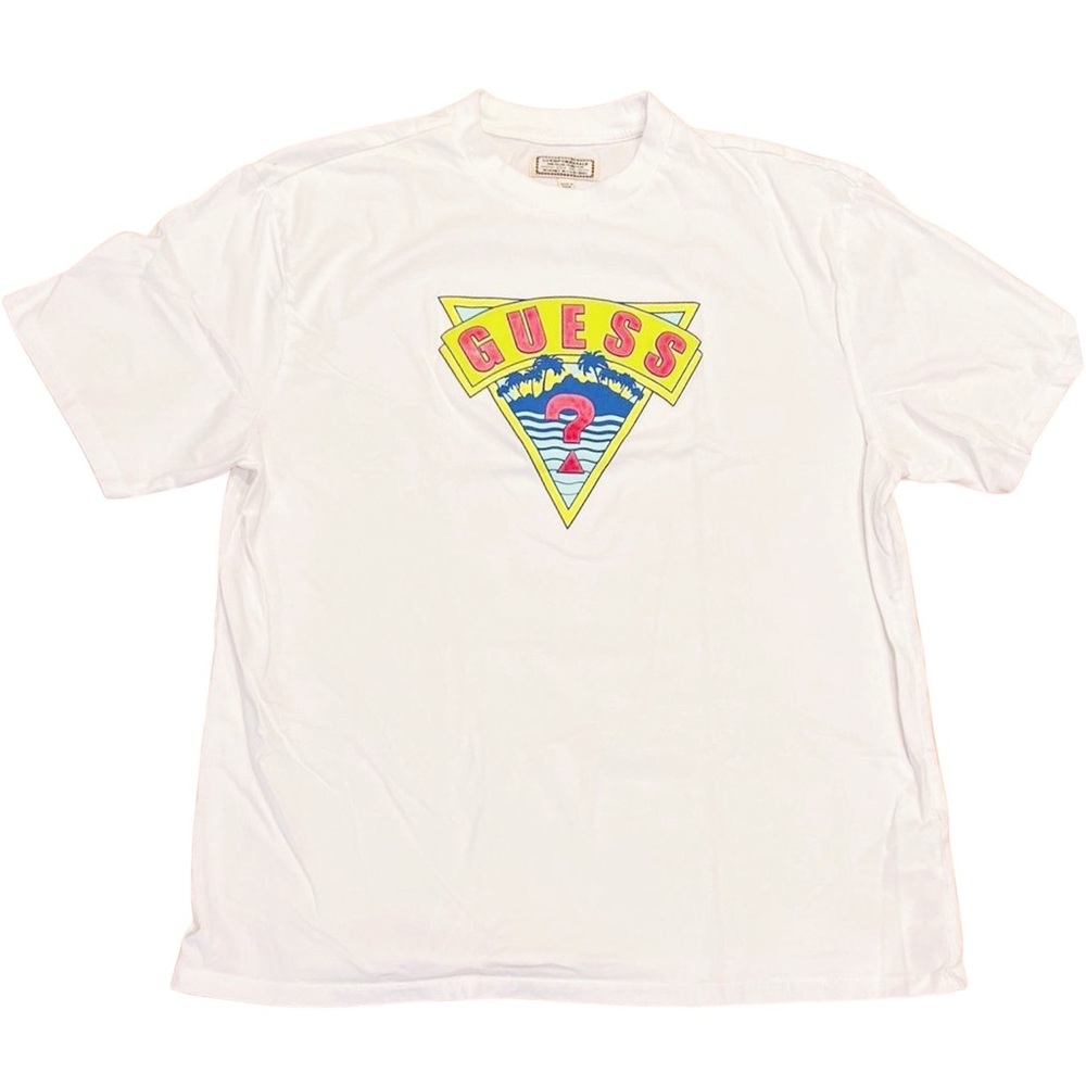 Brand New Vintage Guess Logo White Tee | Men’s Size M